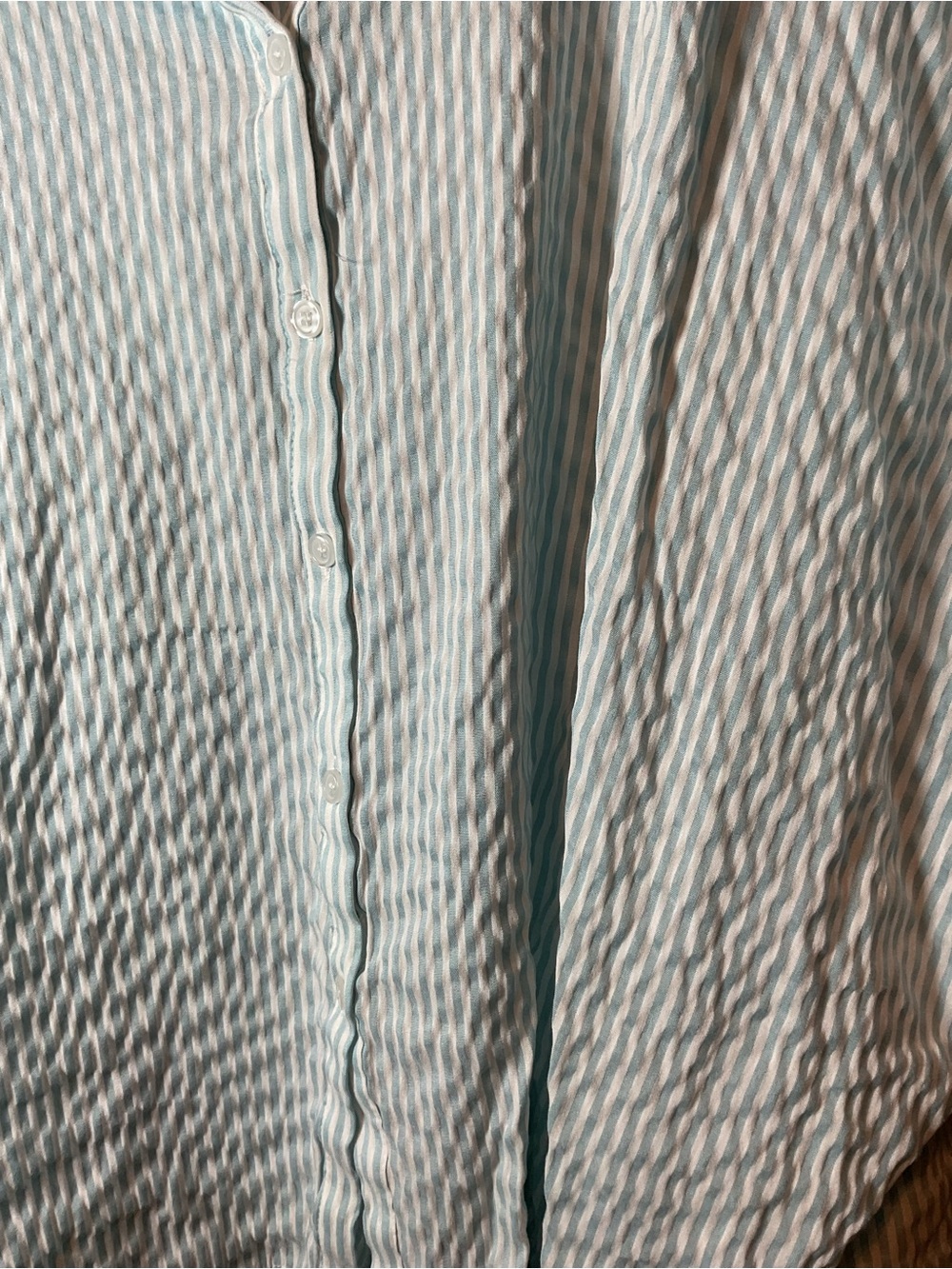 Day & Moon Light Blue White Striped Button Front Oversized Dolman Top Medium - Picture 2 of 2
